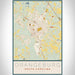 Orangeburg South Carolina Map Print Portrait Orientation in Woodblock Style With Shaded Background