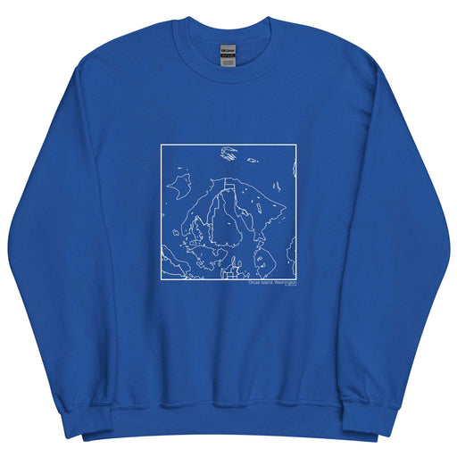 Orcas Island Washington  Map Unisex Crewneck Sweater with City inscription in Royal Blue