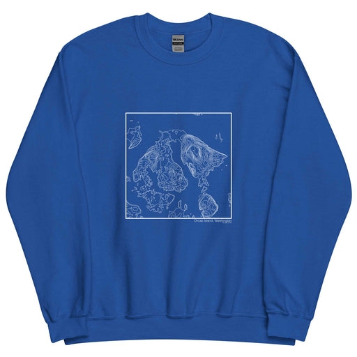 Orcas Island Washington Topographic  Map Unisex Crewneck Sweater with City inscription in Royal Blue