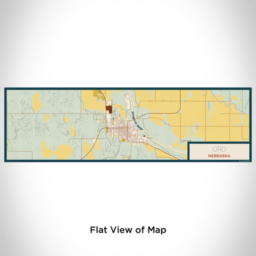 Flat View of Map Custom Ord Nebraska Map Enamel Mug in Woodblock