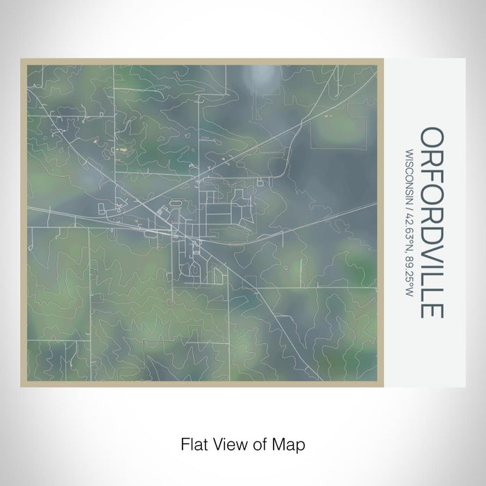 Rendered View of Orfordville Wisconsin Map on 20oz Stainless Steel Insulated Bottle with Bamboo Top with printed afternoon style map