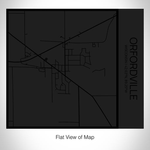 Rendered View of Orfordville Wisconsin Map on 17oz Stainless Steel Insulated Tumbler in Matte Black with Tactile Lines
