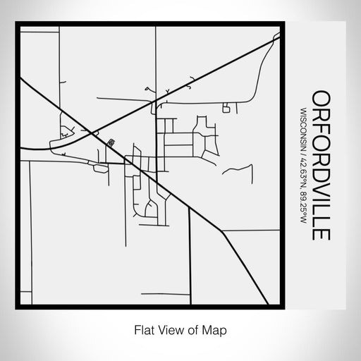Rendered View of Orfordville Wisconsin Map on 17oz Stainless Steel Insulated Tumbler in Matte White with Tactile Lines