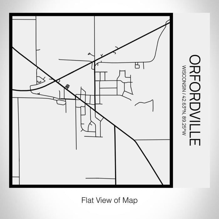Rendered View of Orfordville Wisconsin Map on 17oz Stainless Steel Insulated Tumbler in Matte White with Tactile Lines