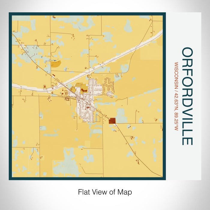 Rendered View of Orfordville Wisconsin Map on 17oz Stainless Steel Insulated Tumbler in Woodblock Map Style