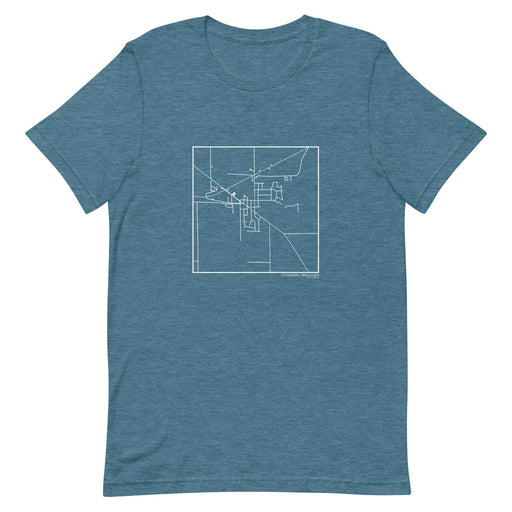 Orfordville Wisconsin  Map Unisex T-Shirt with City inscription in Heather Teal