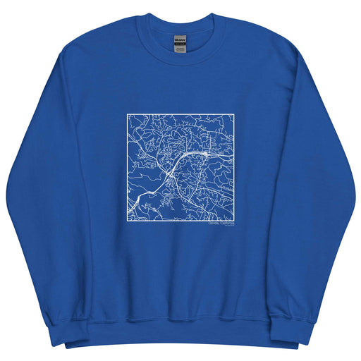 Orinda California  Map Unisex Crewneck Sweater with City inscription in Royal Blue