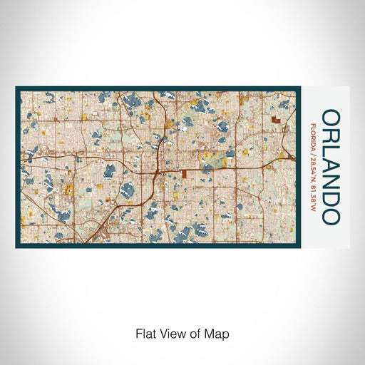 Rendered View of Orlando Florida Map on 17oz Stainless Steel Insulated Bottle with printed woodblock style map