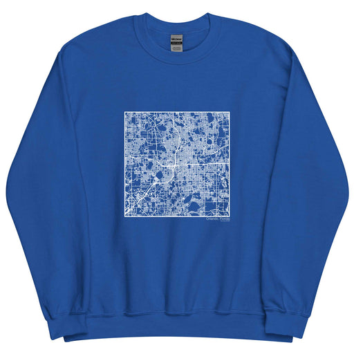 Orlando Florida  Map Unisex Crewneck Sweater with City inscription in Royal Blue