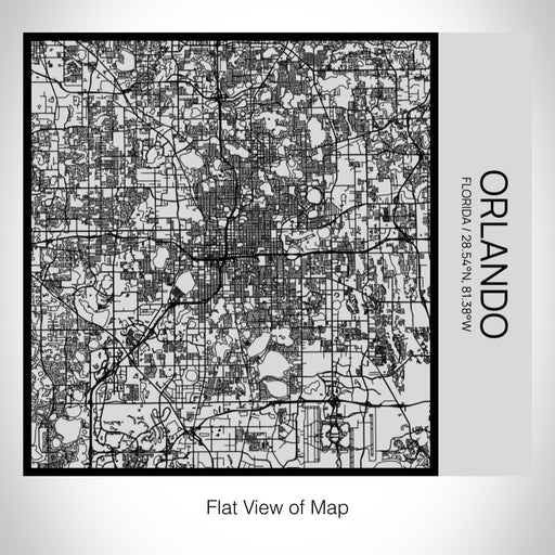 Rendered View of Orlando Florida Map on 17oz Stainless Steel Insulated Tumbler in Tactile Lines with Succulent in Background