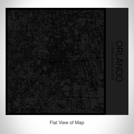 Rendered View of Orlando Florida Map on 17oz Stainless Steel Insulated Tumbler in Matte Black with Tactile Lines
