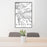24x36 Orofino Idaho Map Print Portrait Orientation in Classic Style Behind 2 Chairs Table and Potted Plant
