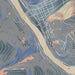 Orofino Idaho Map Print in Afternoon Style Zoomed In Close Up Showing Details