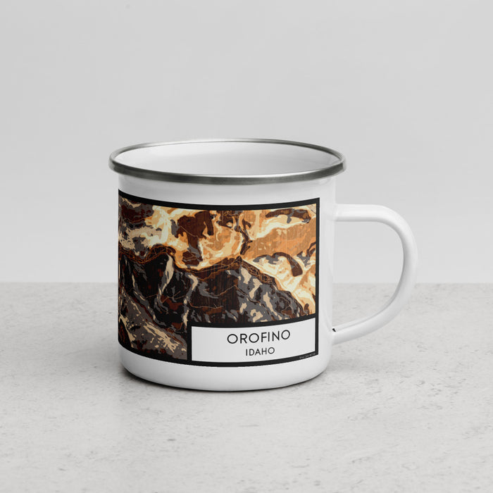 Right View Custom Orofino Idaho Map Enamel Mug in Ember