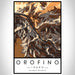 Orofino Idaho Map Print Portrait Orientation in Ember Style With Shaded Background