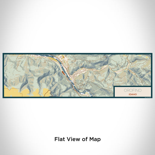 Flat View of Map Custom Orofino Idaho Map Enamel Mug in Woodblock