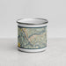 Front View Custom Orofino Idaho Map Enamel Mug in Woodblock