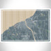 Oswego New York Map Print Landscape Orientation in Afternoon Style With Shaded Background