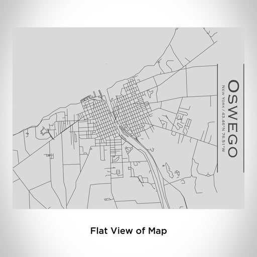 Rendered View of Oswego New York Map Engraving on 20oz Stainless Steel Insulated Bottle with Bamboo Top