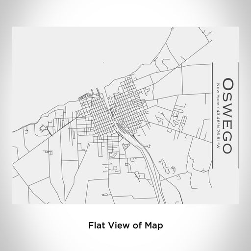 Rendered View of Oswego New York Map Engraving on 20oz Stainless Steel Insulated Bottle with Bamboo Top in White