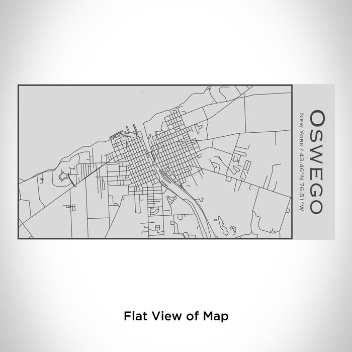 Rendered View of Oswego New York Map Engraving on 17oz Stainless Steel Insulated Cola Bottle