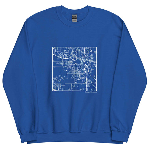 Otsego Minnesota  Map Unisex Crewneck Sweater with City inscription in Royal Blue