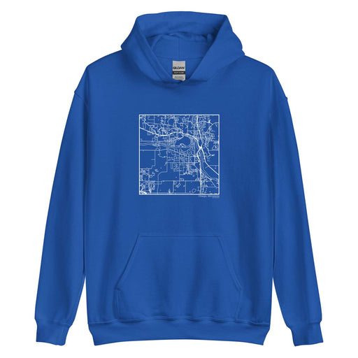 Otsego Minnesota  Map Unisex Hoodie Sweater with City inscription in Royal Blue