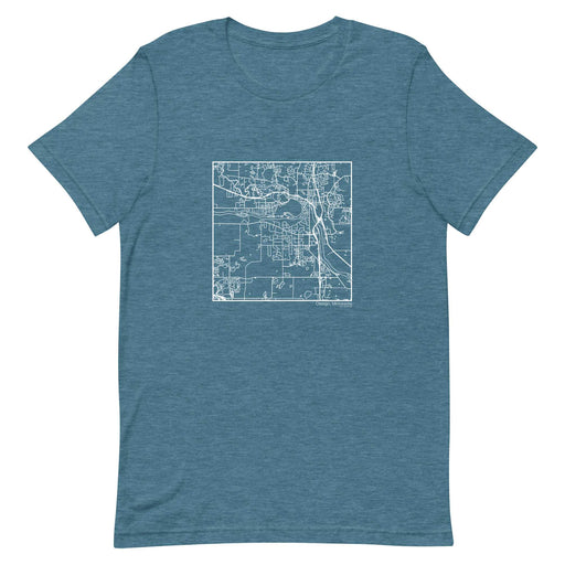 Otsego Minnesota  Map Unisex T-Shirt with City inscription in Heather Teal