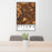 24x36 Ottawa Ontario Map Print Portrait Orientation in Ember Style Behind 2 Chairs Table and Potted Plant