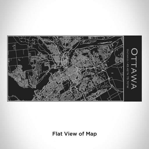 Rendered View of Ottawa Ontario Map Engraving on 17oz Stainless Steel Insulated Cola Bottle in Black