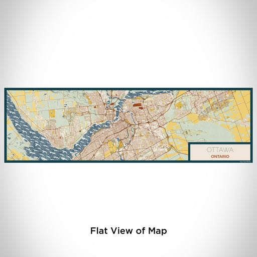 Flat View of Map Custom Ottawa Ontario Map Enamel Mug in Woodblock