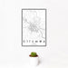 12x18 Ottumwa Iowa Map Print Portrait Orientation in Classic Style With Small Cactus Plant in White Planter