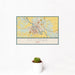 12x18 Ottumwa Iowa Map Print Landscape Orientation in Woodblock Style With Small Cactus Plant in White Planter