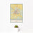 12x18 Ottumwa Iowa Map Print Portrait Orientation in Woodblock Style With Small Cactus Plant in White Planter