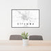 24x36 Ottumwa Iowa Map Print Lanscape Orientation in Classic Style Behind 2 Chairs Table and Potted Plant