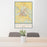 24x36 Ottumwa Iowa Map Print Portrait Orientation in Woodblock Style Behind 2 Chairs Table and Potted Plant