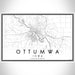 Ottumwa Iowa Map Print Landscape Orientation in Classic Style With Shaded Background