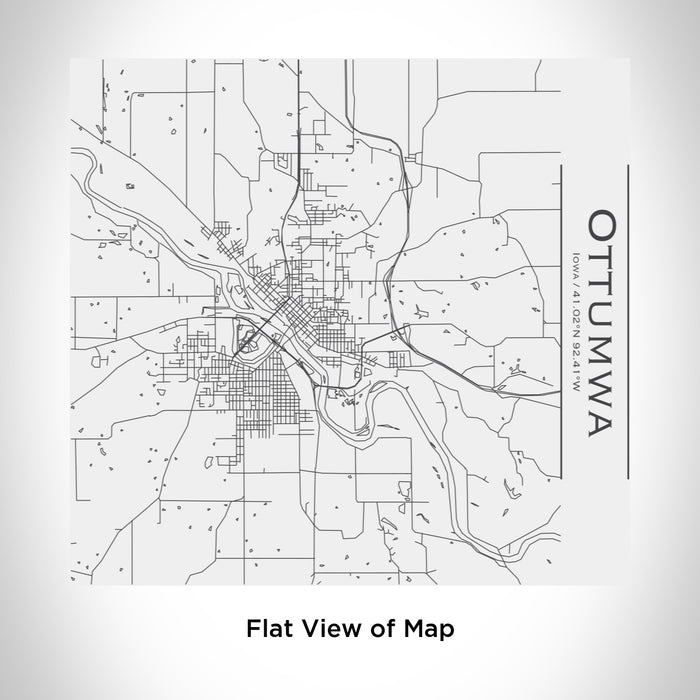 Rendered View of Ottumwa Iowa Map Engraving on 17oz Stainless Steel Insulated Tumbler in White