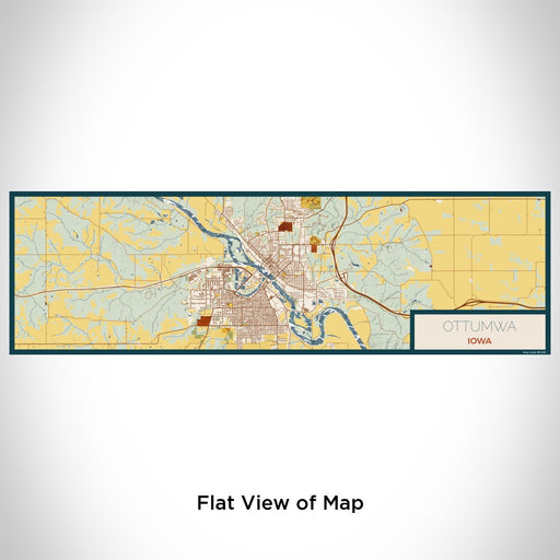 Flat View of Map Custom Ottumwa Iowa Map Enamel Mug in Woodblock
