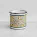 Front View Custom Ottumwa Iowa Map Enamel Mug in Woodblock