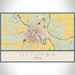 Ottumwa Iowa Map Print Landscape Orientation in Woodblock Style With Shaded Background