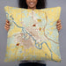 Person holding 22x22 Custom Ottumwa Iowa Map Throw Pillow in Woodblock