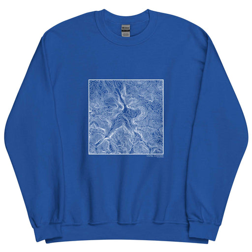 Ouray Colorado Topographic  Map Unisex Crewneck Sweater with City inscription in Royal Blue