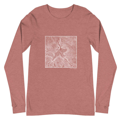 Ouray Colorado Topographic  Map Unisex Long-Sleeve T-shirt with City inscription in Heather Mauve