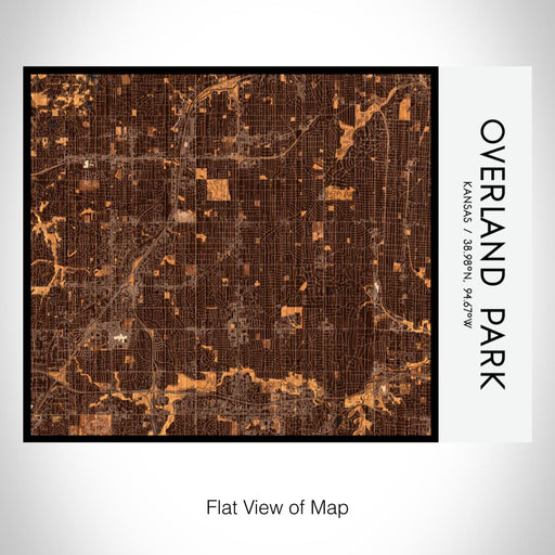 Rendered View of Overland Park Kansas Map on 20oz Stainless Steel Insulated Bottle with Bamboo Top with printed ember style map