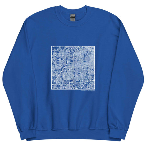Overland Park Kansas  Map Unisex Crewneck Sweater with City inscription in Royal Blue
