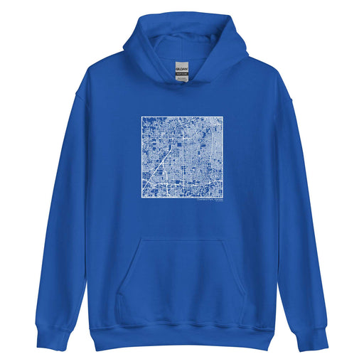 Overland Park Kansas  Map Unisex Hoodie Sweater with City inscription in Royal Blue
