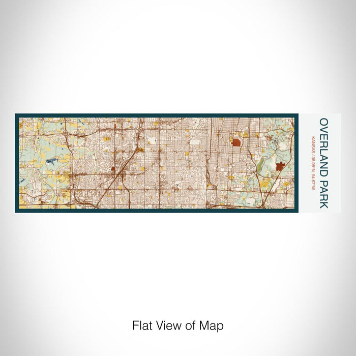 Rendered View of Overland Park Kansas Map on 10oz Stainless Steel Insulated Cup in Woodblock with Sliding Lid