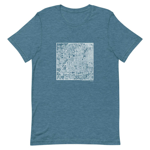 Overland Park Kansas  Map Unisex T-Shirt with City inscription in Heather Teal