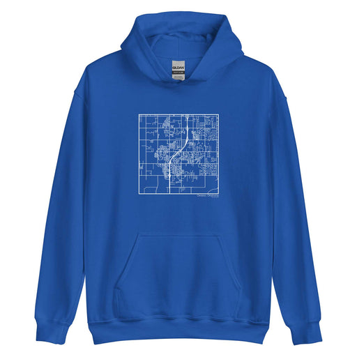 Owasso Oklahoma  Map Unisex Hoodie Sweater with City inscription in Royal Blue